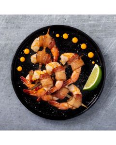 Raw Bacon Wrapped Shrimp Skewers 10/4X3